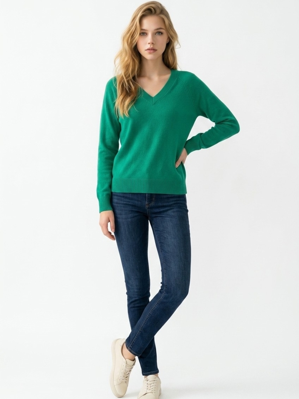 Old Navy Emerald Green V-Neck Sweater